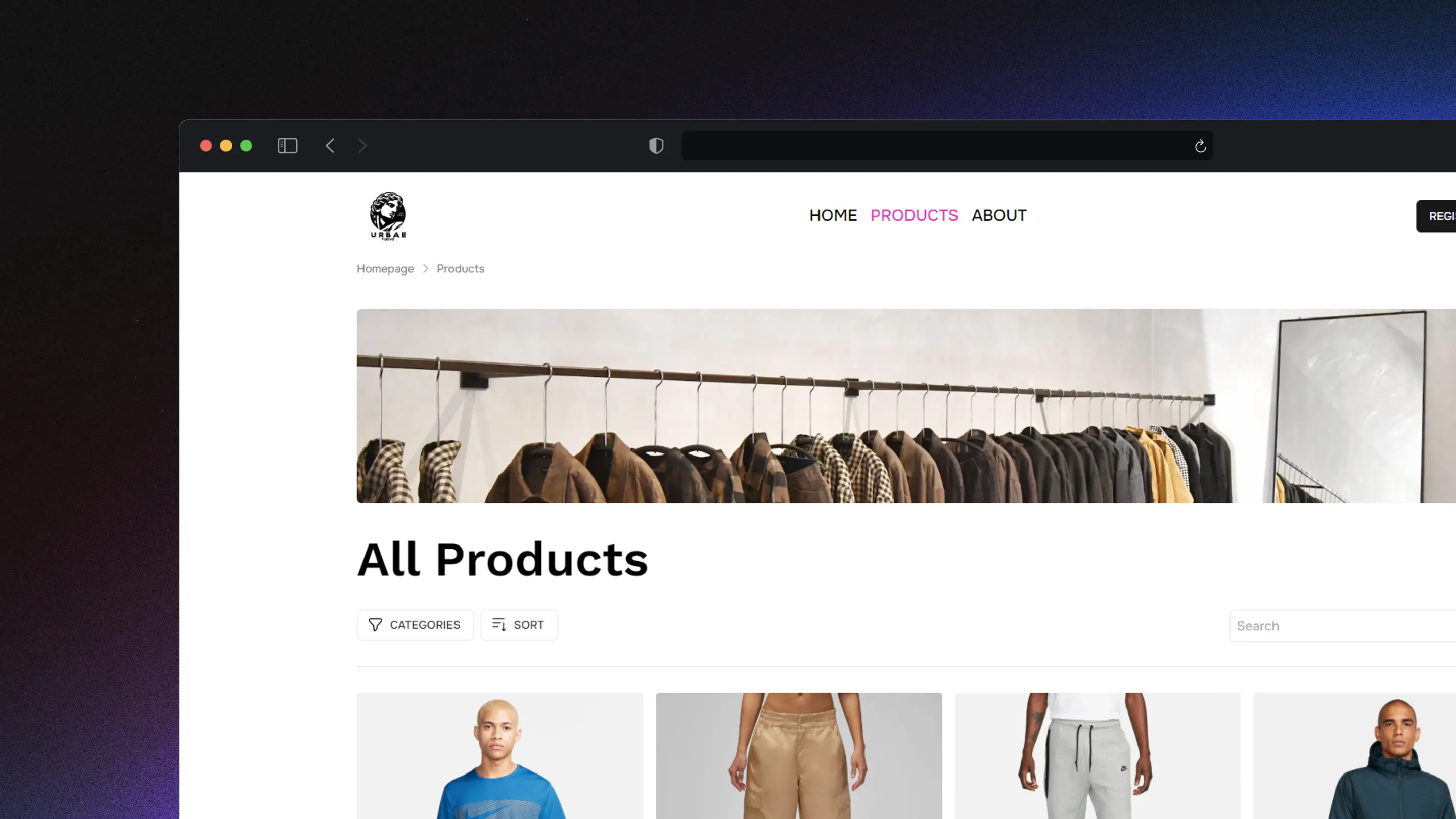 Image fot Urban Vogue - An ecommerce website.
